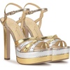 image:imageJessica Simpson Itzari Double Platform Heeled SandalsGoldSilver