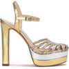 image:imageJessica Simpson Womens Inaia Braided Double Platform SandalSilverGold
