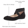 image:imageJessica Simpson Womens Mandayss Cross Strap Ballet FlatBlack Micro Suede