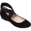 image:imageJessica Simpson Womens Mandayss Cross Strap Ballet FlatBlack Micro Suede