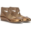 image:imageJessica Simpson Womens Mandayss Cross Strap Ballet FlatBronze Mirror Metallic