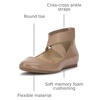 image:imageJessica Simpson Womens Mandayss Cross Strap Ballet FlatChai Latte Crinkle Patent