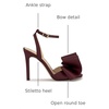 image:imageJessica Simpson Womens Olivine Bow Heeled SandalDark Cherry Matte Satin