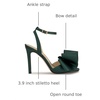 image:imageJessica Simpson Womens Olivine Bow Heeled SandalDark Pine Matte Satin
