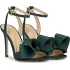 image:imageJessica Simpson Womens Olivine Bow Heeled SandalDark Pine Matte Satin