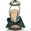 image:imageJessica Simpson Womens Olivine Bow Heeled SandalDark Pine Matte Satin