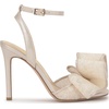 image:imageJessica Simpson Womens Olivine Bow Heeled SandalPale Champagne Sparkle Lace