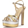 image:imageJessica Simpson Itzari Double Platform Heeled SandalsGoldSilver