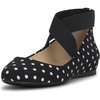 image:imageJessica Simpson Womens Mandayss Cross Strap Ballet FlatBlackWhite Polka Dot Print