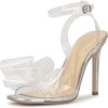 image:imageJessica Simpson Womens Olivine Bow Heeled SandalClearSilver Tpu