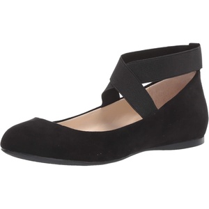image:imageJessica Simpson Womens Mandayss Cross Strap Ballet FlatBlack Micro Suede