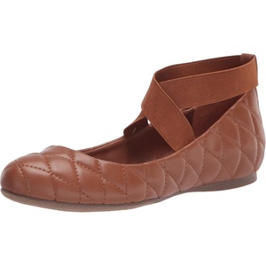 image:imageJessica Simpson Womens Mandayss Cross Strap Ballet FlatBurnt Umber Quilted Leather