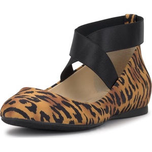 image:imageJessica Simpson Womens Mandayss Cross Strap Ballet FlatNatural Tiger Print