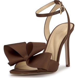 image:imageJessica Simpson Womens Olivine Bow Heeled SandalToasted Pecan Matte Satin