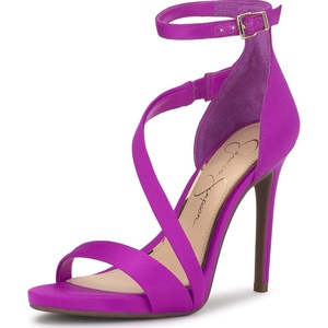 image:imageJessica Simpson Womens Rayli Ankle Strap Heeled SandalElectric Mulberry Satin