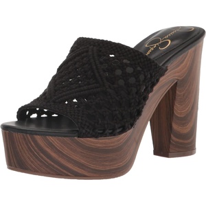 image:imageJessica Simpson Womens Shelbie Block Heel Platform MuleBlack Macrame