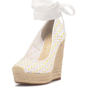 image:imageJessica Simpson Womens Zexie Espadrille WedgeWhite Floral Mesh