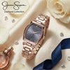 image:imageJessica Simpson Diamond Collection Womens Watch Classic Quartz Metal Band Barrle Faceted Crystal Face Elegant Dress Watch for WomenRose GoldPurple