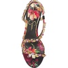 image:imageJessica Simpson Jaycin Embellished Heeled SandalsBlack Combo Blossom Burst Print