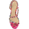 image:imageJessica Simpson Jaycin Embellished Heeled SandalsBright White Painted Petals Printed Satin