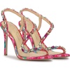 image:imageJessica Simpson Jaycin Embellished Heeled SandalsBright White Painted Petals Printed Satin
