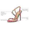 image:imageJessica Simpson Jaycin Embellished Heeled SandalsBright White Painted Petals Printed Satin