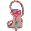 image:imageJessica Simpson Jaycin Embellished Heeled SandalsBright White Painted Petals Printed Satin