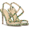 image:imageJessica Simpson Jaycin Embellished Heeled SandalsGreen Multi Jungle Jacquard