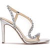 image:imageJessica Simpson Jaycin Embellished Heeled SandalsSilver Metallic Snake Print