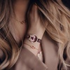 image:imageJessica Simpson Womens Leather Band Watch Octagon Faceted Crystal Dial Classic Quartz Movement Stylish Dress Watch for WomenRose Gold