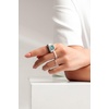 image:imageJessica Simpson Womens Silver Adjustable Ring Watch  Crystal Bezel Quartz Analog Mini Dial Stretch Band Fashion Jewelry AccessorySilverTeal