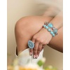 image:imageJessica Simpson Womens Turquoise Stone Ring Size 8  Oxidized SilverTone
