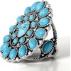 image:imageJessica Simpson Womens Turquoise Stone Ring Size 8  Oxidized SilverTone