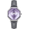 image:imageJessica Simpson Womens Leather Band Watch Octagon Faceted Crystal Dial Classic Quartz Movement Stylish Dress Watch for WomenSilver