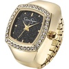 image:imageJessica Simpson Womens Silver Adjustable Ring Watch  Crystal Bezel Quartz Analog Mini Dial Stretch Band Fashion Jewelry AccessoryGold