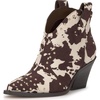 Dark Brown/White Cow Print Microsuede