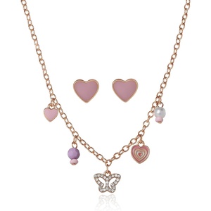 image:imageJessica Simpson Girls Jewelry Set with Charm Necklace and Stud EarringsGold