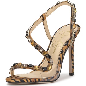 image:imageJessica Simpson Jaycin Embellished Heeled SandalsNatural Tiger Print