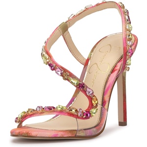 image:imageJessica Simpson Jaycin Embellished Heeled SandalsPink Red Combo