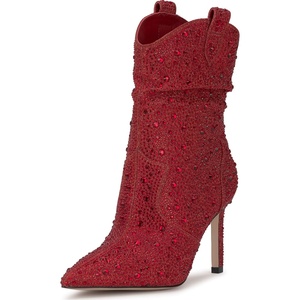 image:imageJessica Simpson Womens Evgena Embellished Western BootRed Muse