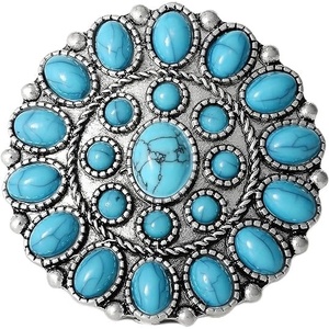 image:imageJessica Simpson Womens Turquoise Stone Ring Size 8  Oxidized SilverTone