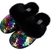 image:imageJessica Simpson Girls Comfy Slippers  Cute Faux Fur Slipon Shoes Memory Foam House SlipperRainbow