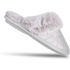 image:imageJessica Simpson Girls Comfy Slippers  Cute Faux Fur Slipon Shoes Memory Foam House SlipperSilver