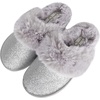 image:imageJessica Simpson Girls Comfy Slippers  Cute Faux Fur Slipon Shoes Memory Foam House SlipperSilver