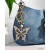 image:imageJessica Simpson Turquoise or Pave Crystal Bag Charm Keychain for WomenBlue Butterfly