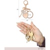 image:imageJessica Simpson Turquoise or Pave Crystal Bag Charm Keychain for WomenGold Heart Key