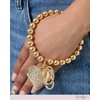 image:imageJessica Simpson Turquoise or Pave Crystal Bag Charm Keychain for WomenGold Pave Heart