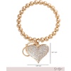 image:imageJessica Simpson Turquoise or Pave Crystal Bag Charm Keychain for WomenGold Pave Heart