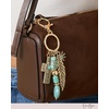 image:imageJessica Simpson Turquoise or Pave Crystal Bag Charm Keychain for WomenGold Turquoise Dangle