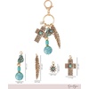 image:imageJessica Simpson Turquoise or Pave Crystal Bag Charm Keychain for WomenGold Turquoise Dangle